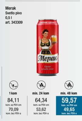 Merak Svetlo pivo 0,5 l