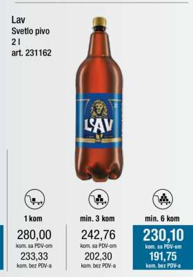 Lav Svetlo pivo 2 l