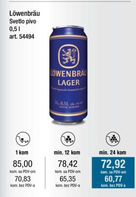 Löwenbräu Svetlo pivo 0,5 l