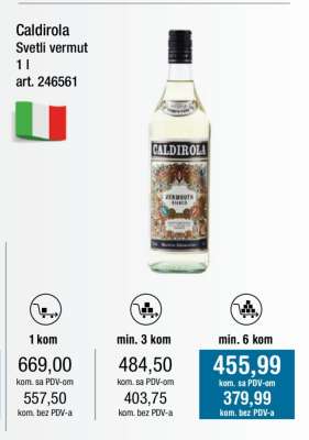 Caldirola Svetli vermut 1 l