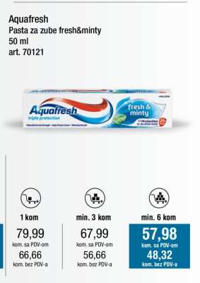 Aquafresh Pasta za zube fresh&minty 50 ml