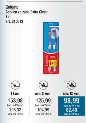 Colgate Četkica za zube Extra clean 1+1