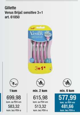 Gillette Venus Brijač sensitive 3+1