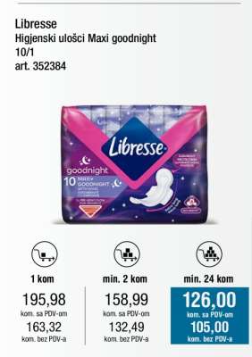 Libresse Higijenski ulošci Maxi goodnight 10/1
