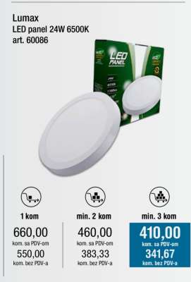 Lumax LED panel 24W 6500K