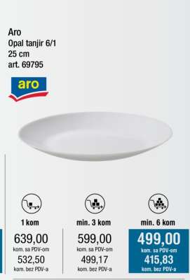 Aro Opal tanjir 6/1 25 cm