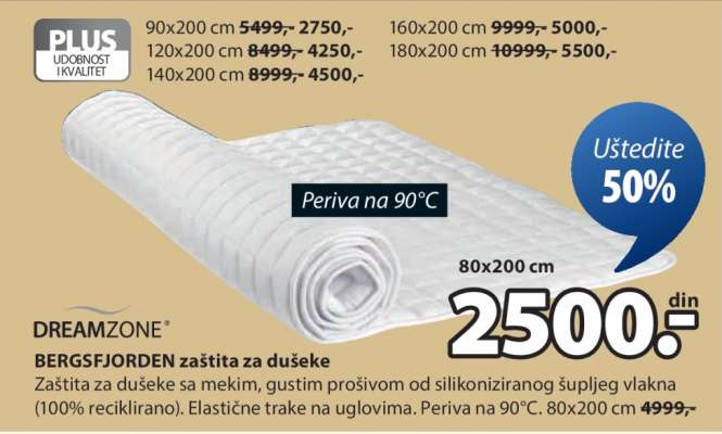 DREAMZONE BERGSFJORDEN zaštita za dušeke