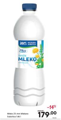 Mleko 2% mm Mlekara Subotica 1,46 l