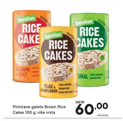 Pirinčane galete Brown Rice Cakes