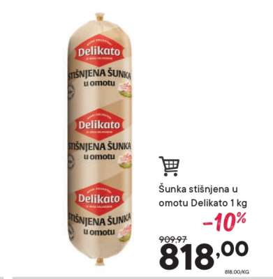 Šunka stisnjena u omotu Delikato 1 kg