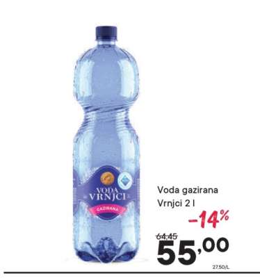 Voda gazirana Vrnci 2 l