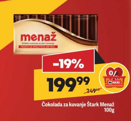 Čokolada za kuvanje Štark Menaž 100g