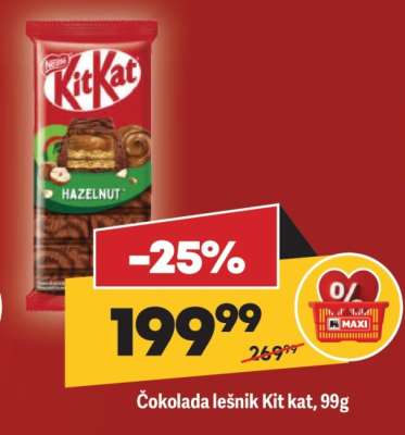 Čokolada lešnik Kit kat, 99g