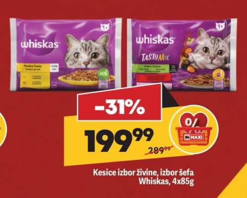 Kesice izbor živine, izbor šefa Whiskas, 4x85g