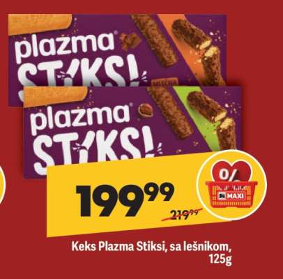 Keks Plazma Stiksi sa lešnikom , 125g