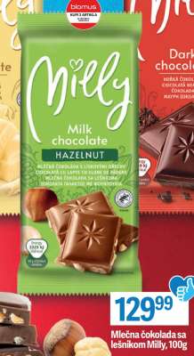 Mlečna čokolada sa lešnikom Milly 100g
