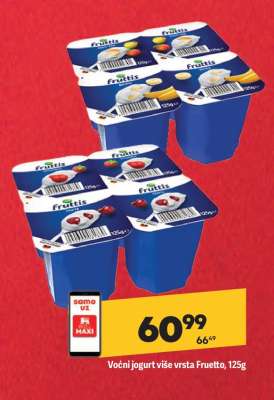 Voćni jogurt više vrsta Fruetto, 125g