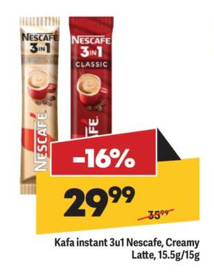 Kafa instant 3u1 Nescafe, Creamy Latte, 15.5g/15g