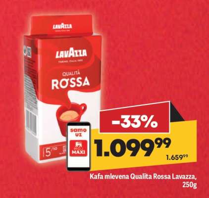 Kafa mlevena Qualita Rossa lavazza 250g