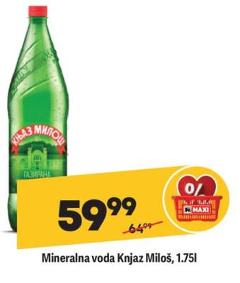Mineralna voda Knjaz Miloš, 1.75l