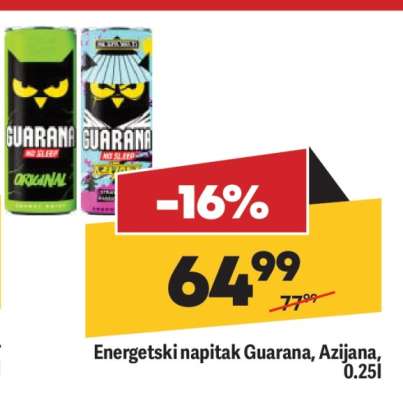 Energetski napitak Guarana, Azijana, 0.25l