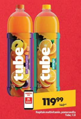 Napítak multivitamin, pomorandža Tube, 1.5l