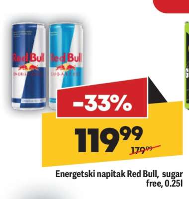 Energetski napitak Red Bull Sugar Free 0,25l