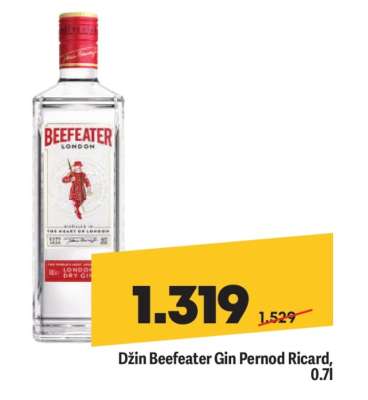 Džin Beefeater Gin Pernod Ricard, 0,7l