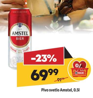 Pivo svetlo Amstel 0,5L