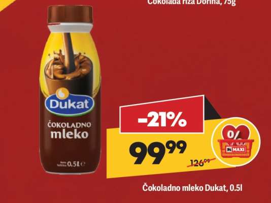 Čokoladno mleko Dukat, 0.5l