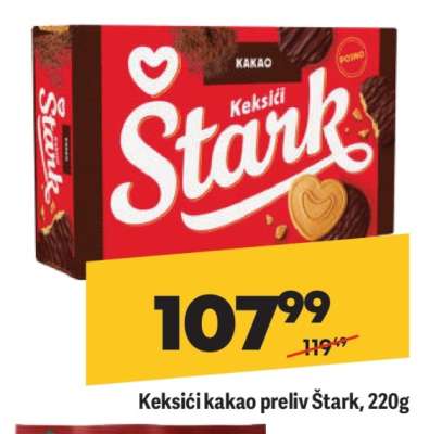 Keksići kakao preliv Štark 220g