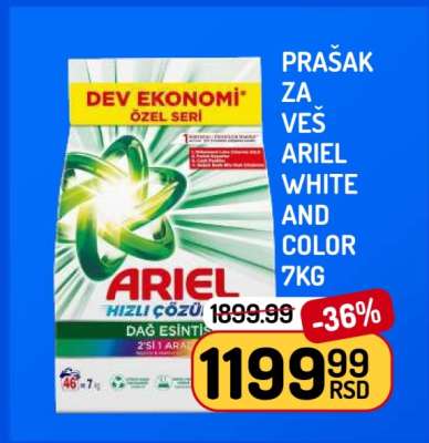 Prašak za veš Ariel White and Color 7kg