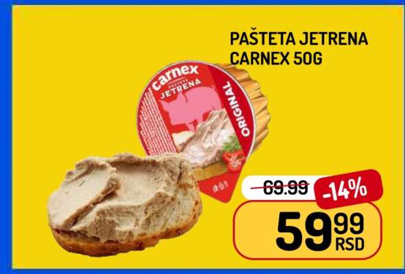 PAŠTETA JETRENA CARNEX 50g