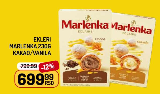 Ekleri Marlenka 230g Kakao/Vanila