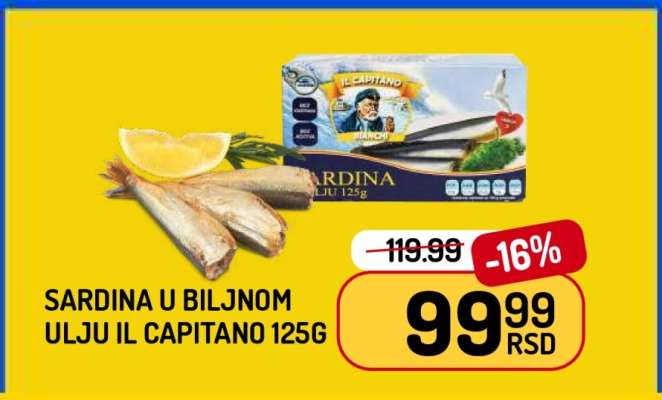 SARDINA U BILJNOM ULJU IL CAPITANO 125g