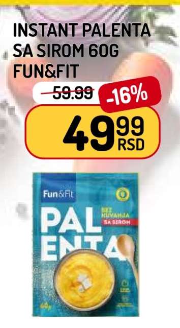 Instant Palenta sa Sirom 60g Fun&Fit