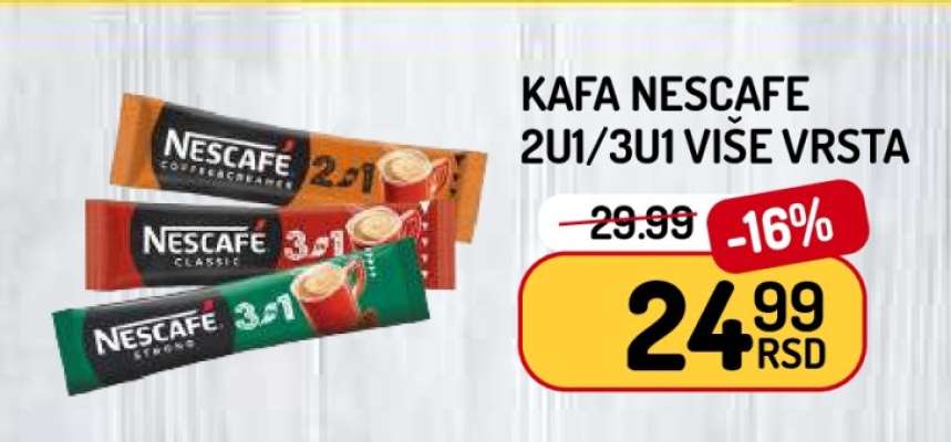 Kafa Nescafe 2u1, 3u1 više vrsta