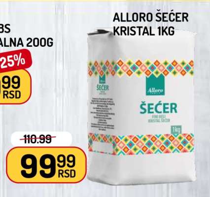 ALLORO ŠEĆER KRISTAL 1kg