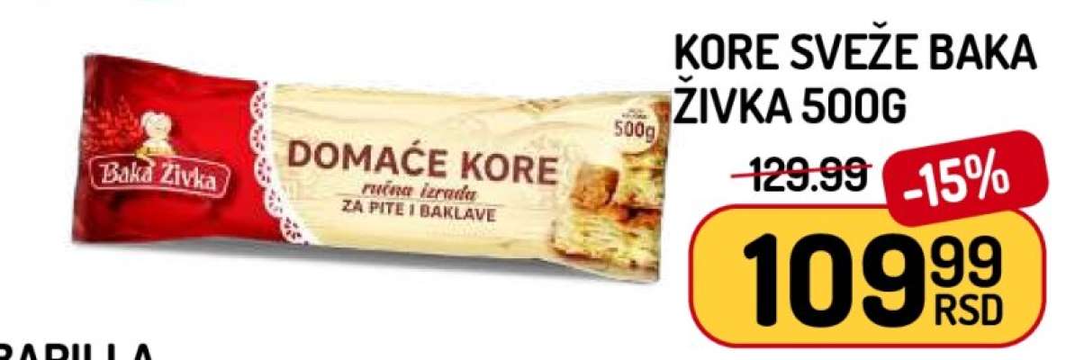 KORE SVEŽE BAKA ŽIVKA 500g