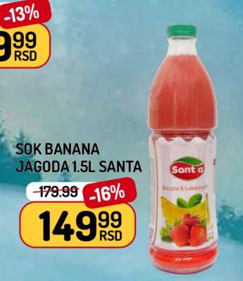 Sok Banana Jagoda 1.5l Santa