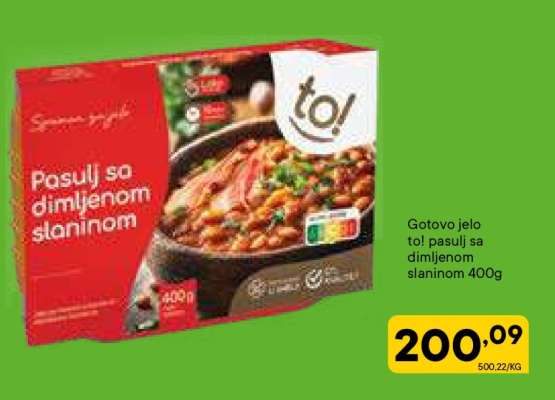 Gotovo jelo to! pasulj sa dimljenom slaninom 400g