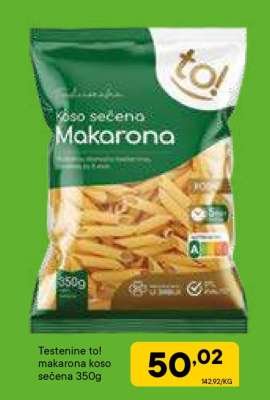 Testenine to! makarona koso sečena 350g