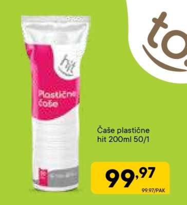 Čaše plastične hit 200ml 50/1