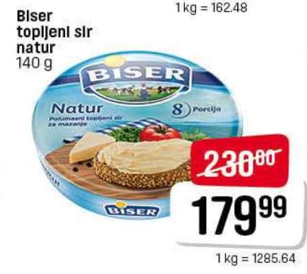 Biser topljeni sir natur