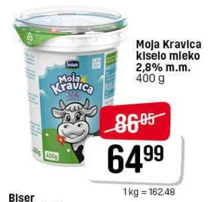 MOJA KRAVICA KISELO MLEKO 2.8 % m.m.