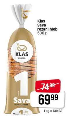 Klas Sava rezani hleb 500 g