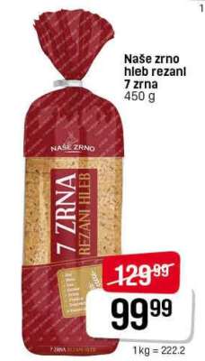 Naše zrno hleb rezani 7 zrna