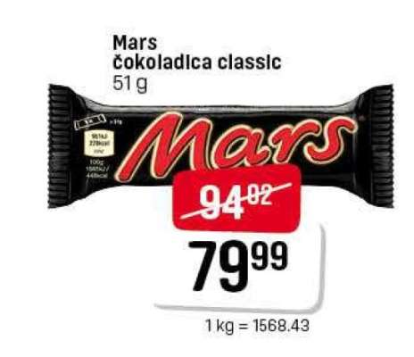 Mars čokoladica classic