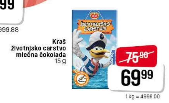 Kraš životnjsko carstvo mlečna čokolada