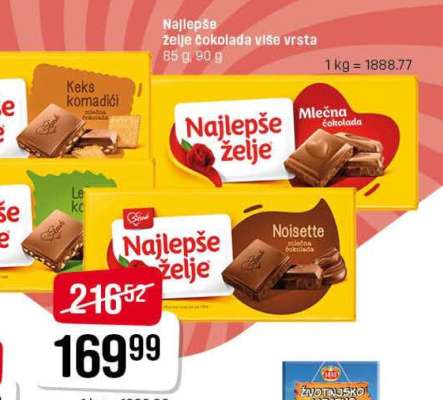 Najlepše želje čokolada više vrsta